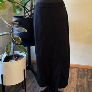 Black Tailored Wrap Skirt w/Elastic Waistband